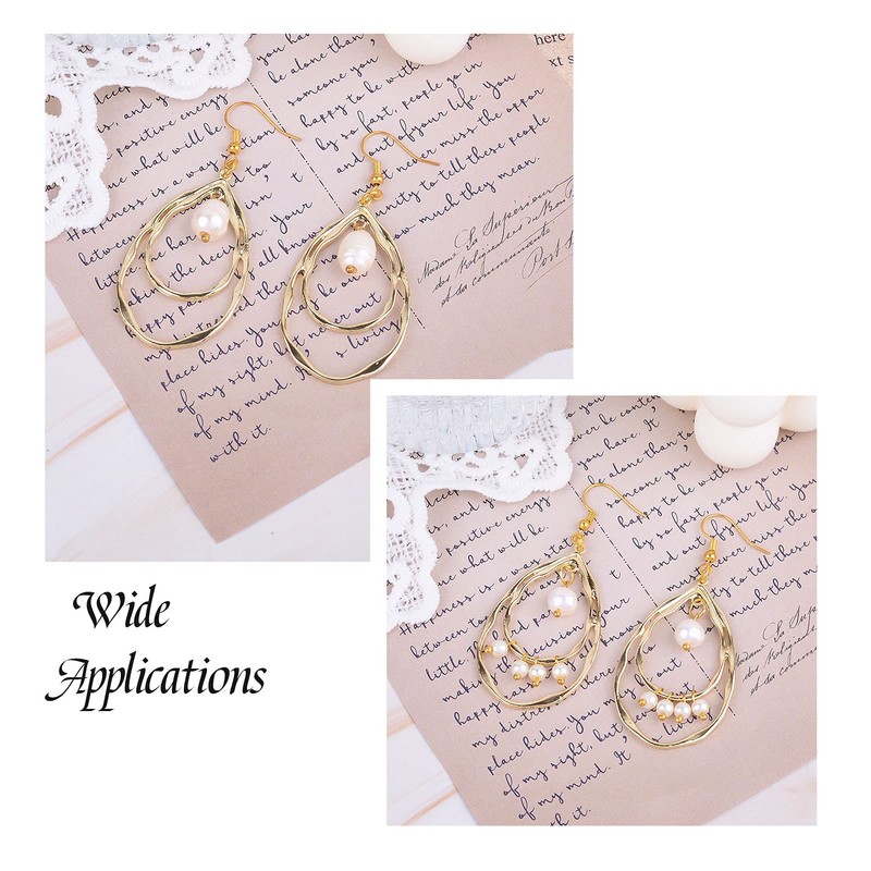 PandaHall 10pcs Light Gold Open Back Bezel Charms Epoxy Resin