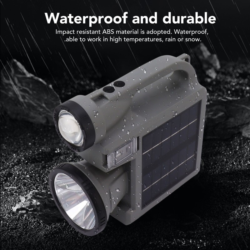 Solar Flashlight Handheld LED Spot Light Flashlight with Dual Side