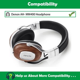 ACCOUTA Premium Ersatz Ohrpolster Kissen Kompatibel mit Denon AH- MM400 Kopfhörer Ohrpolster mit weicherem Leder und hoher Qualität Schaumstoff