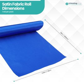 Trimming Shop 29 cm x 20 m Royal Blue Solid Satin Roll Large Fabric Perfect for Chair Sash Making Bow Sewing Wedding Bouquet Decor Ceremony Grand Opening Table Runner Floral Pattern DIY Party
