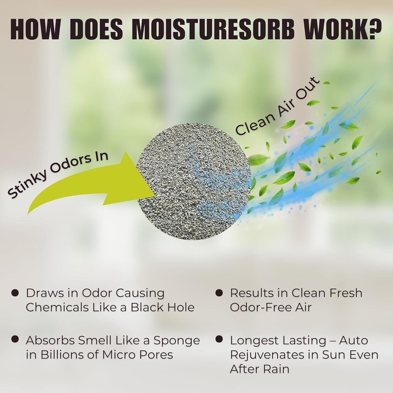 MOISTURESORB Reusable Mold & Mildew Smell Deodorizer Pouch: Rid Odor