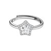 Watforsh Silver Star Celestial Crystal CZ Stone Y2k Stackable Adjustable