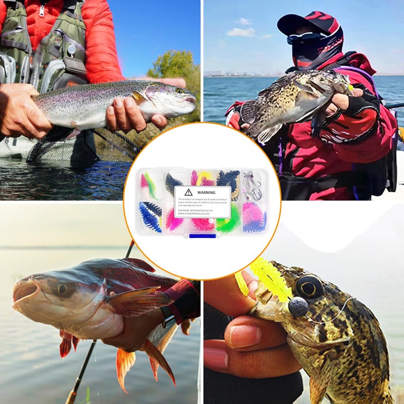 L PATTERN 30 PCS Forellen Gummi Set mit Box |