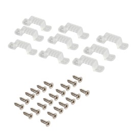 LED 10mm Silicon Clip, Supernight Strip Light Mounting Brackets for Fixing 5050 LED Light Strip or 8mm-Wide 3528 Light Strip, Screws Included(Pack of 50)