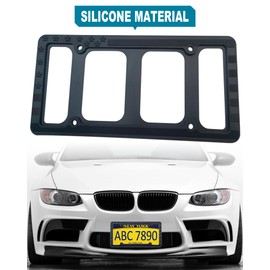 RCKJNJ American Flag License Plate Frames- Black Silicone Patriotic Car Tag Holder with Mounting Hardware & Screws Caps，2 Pack Front Rear for Men & Women