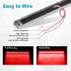 Partsam 2Pcs 17" Clear Lens Red LED Tail Light Bar