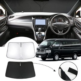 Hiace 200 Sunshade for Hiace 200 Front Shade Toyota Hiace Sun Shade Series UV Protection Sun Protection Thermal Insulated Car Sun Shade Folding, High Density Fabric, Easy to Install and Remove,