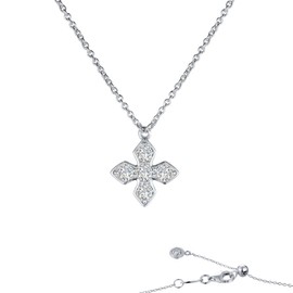 Lafonn Classic Sterling Silver Platinum Plated Simulated Diamond Necklace (0.5 CTTW)