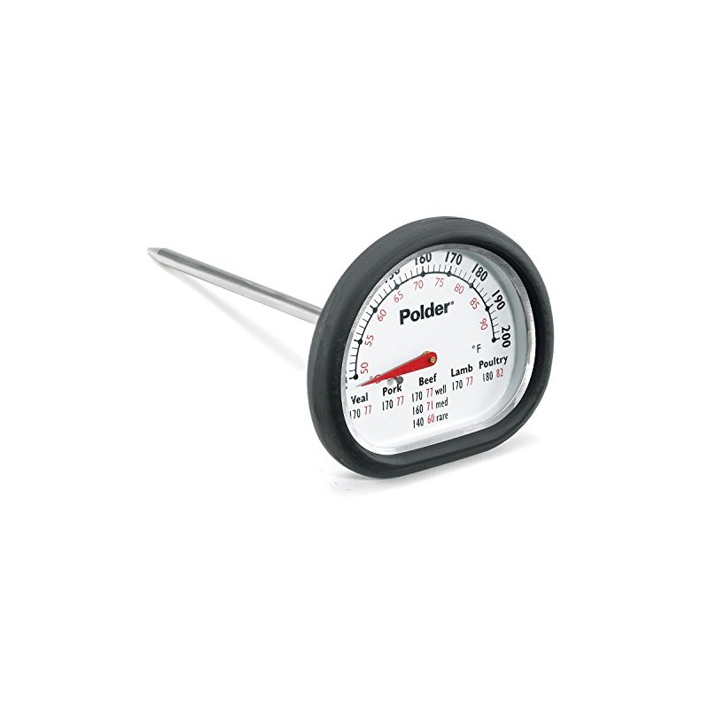 Polder 12454 Deluxe In-Oven Thermometer, Stainless Steel with Easy-to-Read Face
