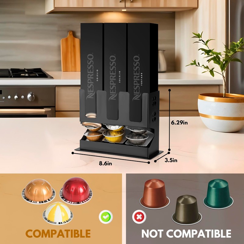 RECAPS Vertuoline Capsule Dispenser (3 Box Sleeve Holders)