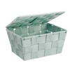 Wenko Adria Storage Basket with Lid, mint, 14 x 19