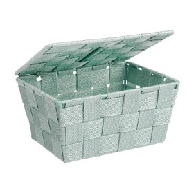 Wenko Adria Storage Basket with Lid, mint, 14 x 19 x 10 cm