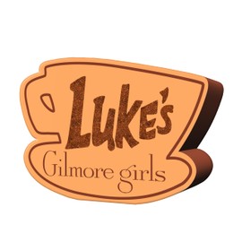 Silver Buffalo Gilmore Girls Luke's Coffee Glitter Large Die Cut MDF Box Wall Sign