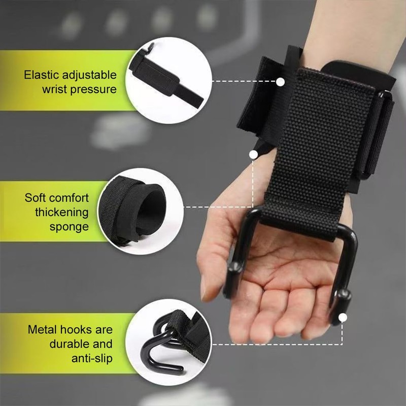 Comfortable Lift Wrist Pressure for Training Equipment Weight Lifting Hooks