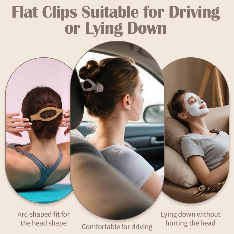 9 Pack Flat Hair Clips for Women, Matte Claw Clips