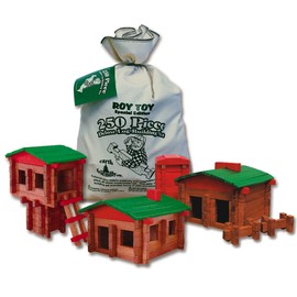 Roy Toy Deluxe Set(250 Piece Deluxe Log Building Set)