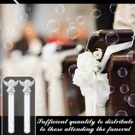 Simgoing 40 Pcs Funeral Bubble Wands with Thank You Tags,Angel Style