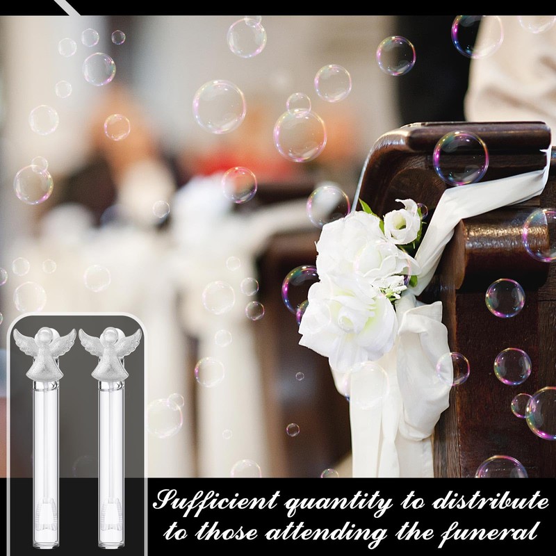 Simgoing 40 Pcs Funeral Bubble Wands with Thank You Tags,Angel