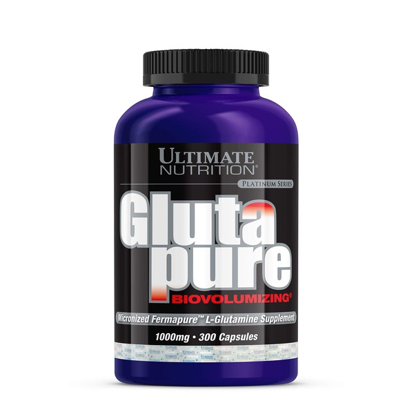 Ultimate Nutrition GlutaPure Micronized L-Glutamine Supplement, Support Muscle Development and Immune Health, for Men and Women, 1000mg, 300 Capsules