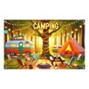 HOMETITUTE Camping Themed Backdrop Banner 71x43 Inchs Happy Camper Banner