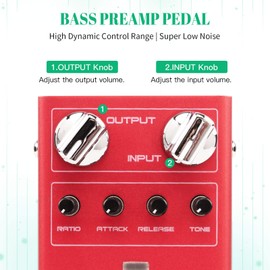 JOYO Bass Guitar Pedals Compressor Effect Pedal with Precise Compression Knobs Low Noise and High Dynamic Control Range for Bassist Electric Guitar Bass (SCYLLA R-27)