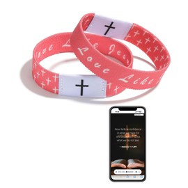 aesdox Bibelvers Armbänder 2 Stück, Christliche Jesus Armbänder mit NFC für Männer und Frauen, Ideale Geschenkauswahl,Orange