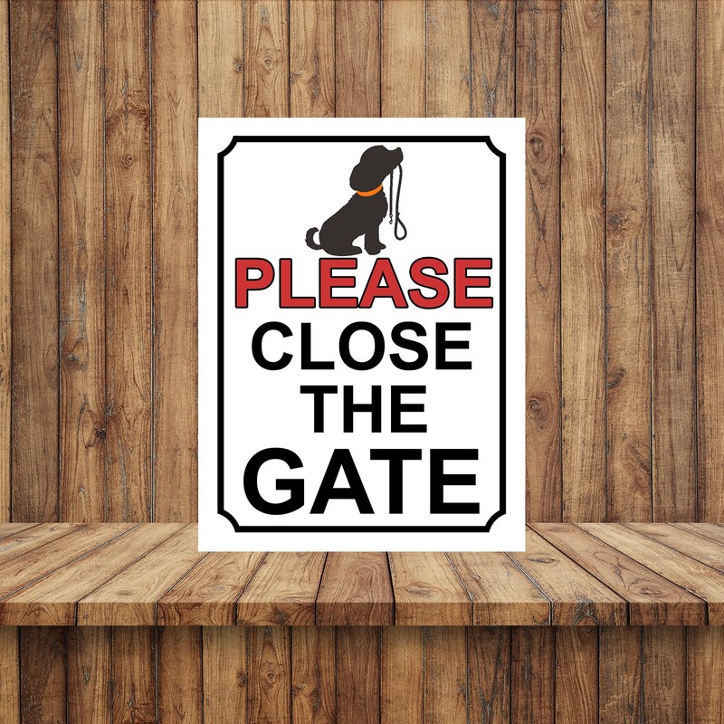 SHAWPRINT PLEASE CLOSE THE GATE METAL SIGN DOG THEME 200MM
