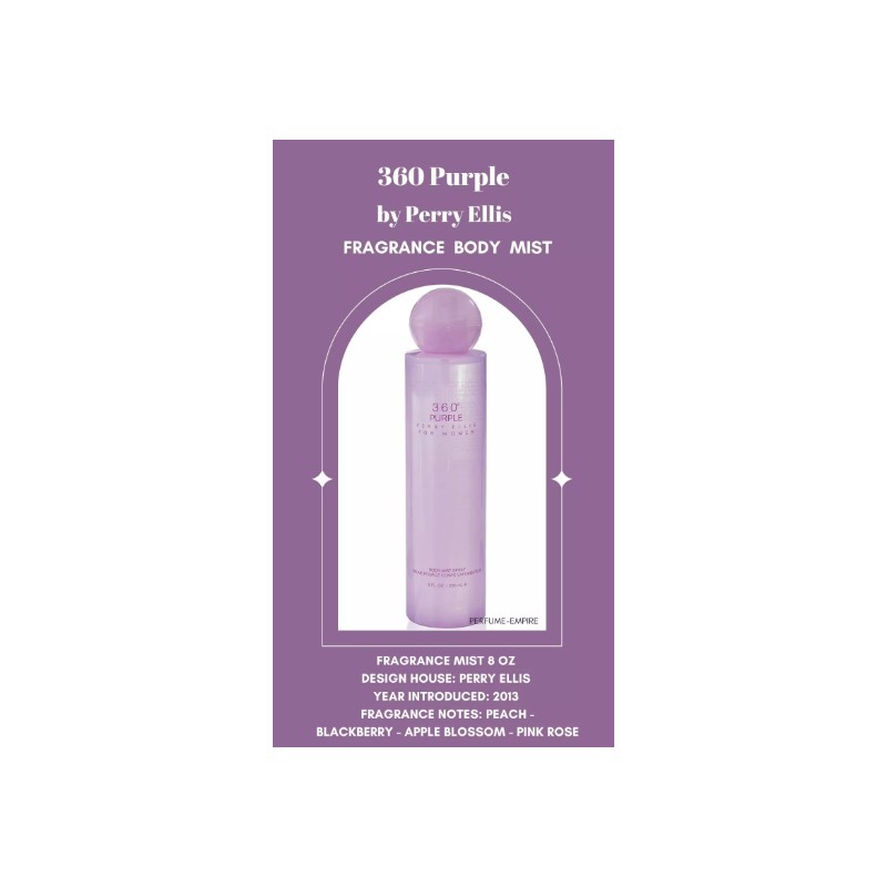 360 Purple by Perry Ellis for Women Body Mist 8