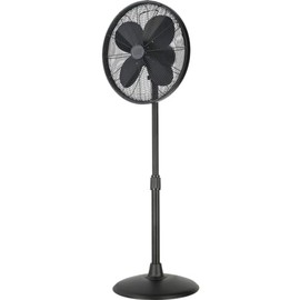 Good Housekeeping All-Metal (92654-MB) Oscillating 16" Retro Dining Conference Room Pedestal Stand Fan (52" Max Height) (Matte Black)
