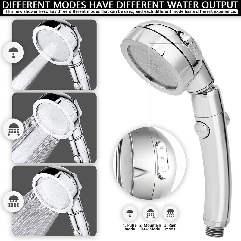 GENMAIGOU Modern 3-Setting Detachable Shower Head with 59-Inch Hose, High