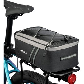 Rear Bike Rack Bag with Rain Cover, 7L/9L/10L/12L Waterproof Bicycle Ebike Saddle Bag Cycling Pannier Trunk Carrier with Reflector & Adjustable Cord for Commuter Travel Outdoor - Colour: No Insulation Inner-10l