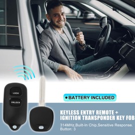 X AUTOHAUX 315MHz HYQ12BAN Keyless Entry Remote Ignition Transponder Key Fob for Toyota Tundra 2003-2006 for Toyota RAV4 2001-2005 67 Chip 3 Buttons