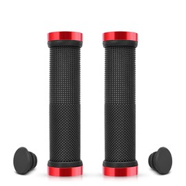 Bicycle Grip, Anti-Slip, Rubber, Easy to Grip, Shock Absorption, Easy to Install, Aluminum Alloy Lock Ring, Inner Diameter 0.9 inches (22.2 mm), Hex Wrench Included, Highly Durable, Repair, Compatible