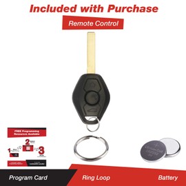 keylessoption Keyless Entry Remote Control Car Key Fob Smooth estilo Repuestos para LX8 fzv