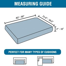 H.VERSAILTEX Fleece Couch Cushion Covers Stretch Loveseat Covers for 2 Cushion Couch Loveseat Covers Comfortable and Durable Fabric (2 Seater Cushion Cover, Ivory)