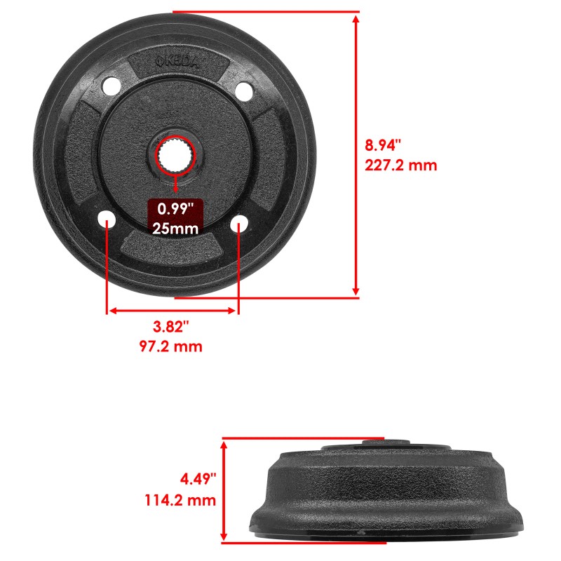 Caltric Front Brake Drum Wheel Hub fits Kawasaki Mule 4010