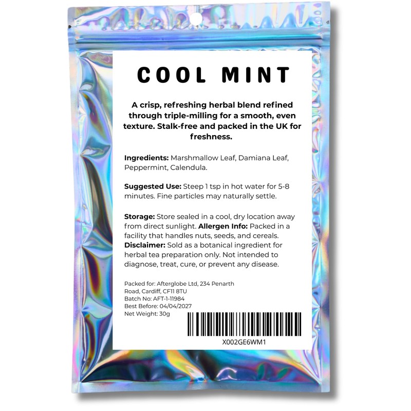 Afterglobe Cool Mint Herbal Blend | Marshmallow Leaf, Damiana, Calendula,