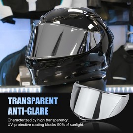 LKV K6 Helmet Visor Replacements - K6s Tinted Helmet Visor UV Protection Helmet Face Shield Accessories Replacement for K6 K6s (Chrome Silver)