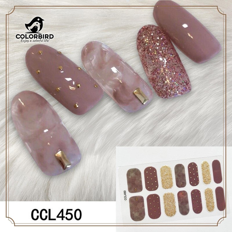 COLORBIRD Nail Stickers Autumn/Winter B Peel-and-Stick Manicure Cute Flower Sheer