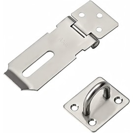 MACHSWON Stainless Steel Padlock Hasp 2.5 Inch Door Latch Padlock Security Hasp Catch Staple Shed Clasp with Screws for Door Window Cabinet Pet Cage Crate Fitting Accessories