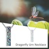 HKPATOP Dragonfly Urn Necklaces for Ashes Sterling Silver Dragonfly Abalone