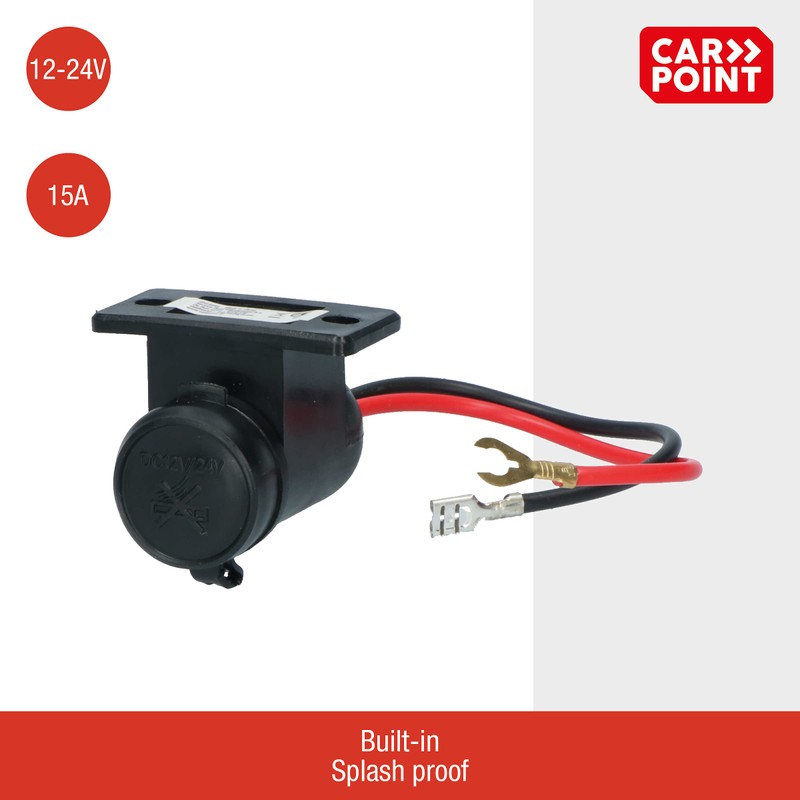 Carpoint CPT0523484 Waterproof Socket, 12 V