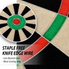 LinkVisions Dartboard with Staple-Free Bullseye Easily Recognizable Numbers 18g Steel