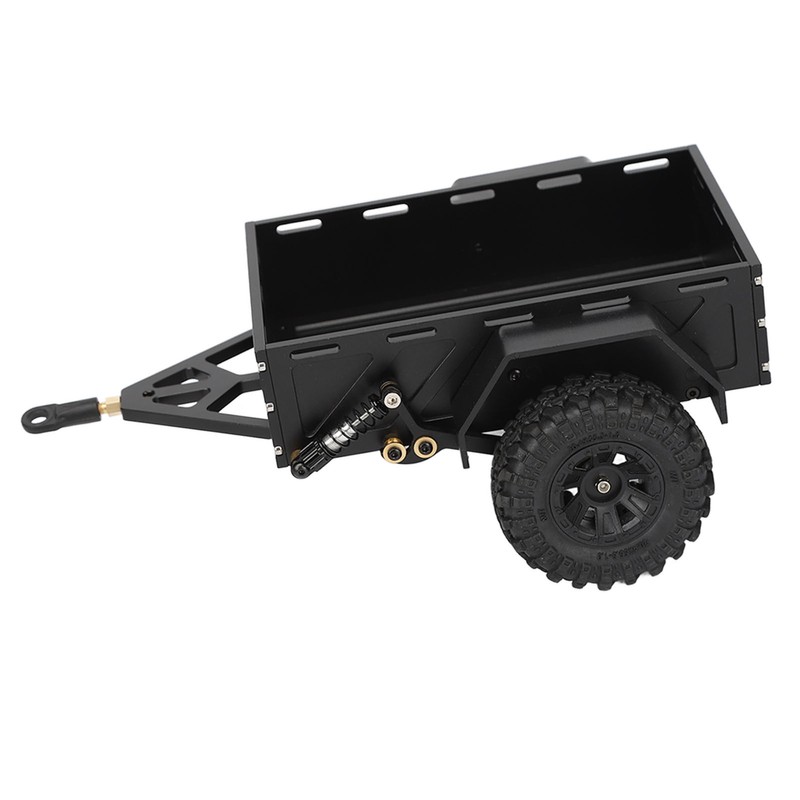 RC Car Hitch Trailer Aluminum Alloy Antislip Rubber Tire Rustproof