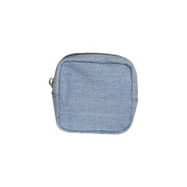 dreamie - Heather Grey and Clear Front, Travel Bag, Cute Heart Makeup Bag, Cosmetics, Electronics, Essentials, Car, Organizer, Easy to Clean, Smooth Gold Zipper, Portable, Luxury Nylon - Denim