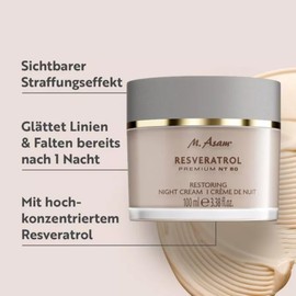 M. Asam Resveratrol Premium NT50 Restoring Night Cream XXL (100 ml) - Rich Night Cream Regenerates, Tightens & Smooths with Instant Effect Overnight, Face Cream with Hyaluronic Acid & Shea Butter