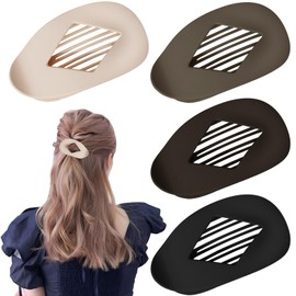 4Pcs Duckbill Flat Hair Clip No-Slip Grip for Thick Thin Hair Sturdy Hold Barrettes Accessories Claw Clips Simple Fashion Lay Down Claw Clamps Women Girls