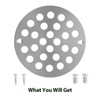 4 Inch Shower Drain Cover,Round Screw-in Floor Drain Cover,Easy-to-Install Replacement