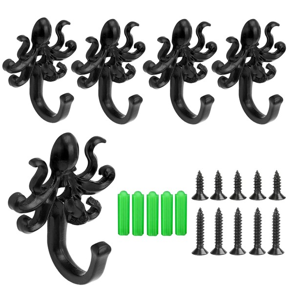 MUMIAO 5 Pack Coat Hooks Wall Storage Hooks – Decorative