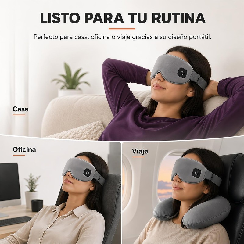 Antifaz Térmico Inalámbrico con 3 Niveles de Calor